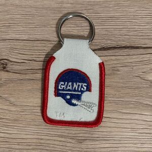 NFL New York Giants Logo white blue red vintage fabric embroidered keychain